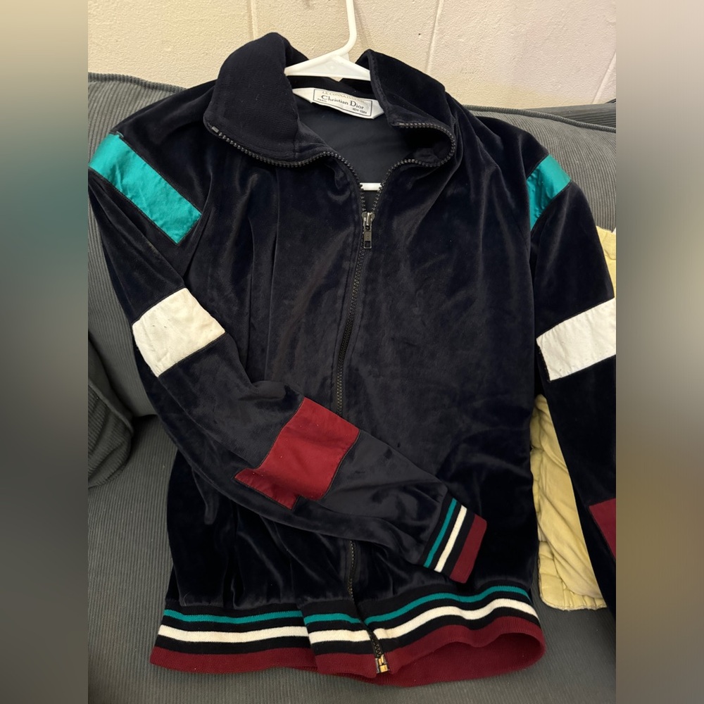 Velour Dior track jacket.